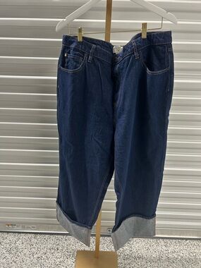 kate spade target collab dark blue denim jeans wide leg size 17 NWT